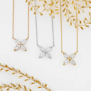 <span class=keywords><strong>14K</strong></span> 18K oro blanco laboratorio cultivado diamante joyería Marquesa Collar personalizado diamante collar - Product Image 5