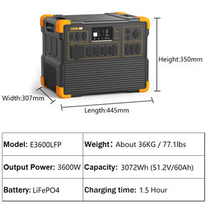 Centrale Électrique Portable Certifiée CE 3600W 3072Wh avec Batterie d'Extension et Générateur Solaire à Contrôle MPPT pour la Sauvegarde Domestique - Product Image 6