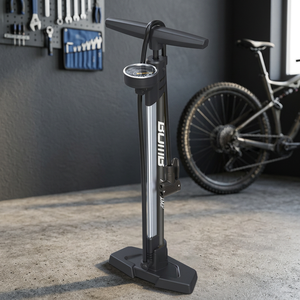 Pompe à pied BOMB 160 PSI en acier pour vélo de route et VTT avec manomètre haute pression, adaptateur de valve et gonfleur de moto - Product Image 3