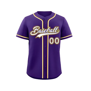 Maillot de baseball personnalisé en gros pour les marques de streetwear américaines avec détails de badge sur mesure - Product Image 1