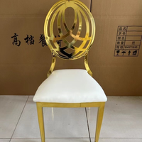 Chaise de banquet décorative en acier inoxydable ZDY-74, style ferme moderne, pour mariages, fêtes, bars, hôtellerie