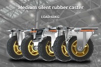 Roda Karet Abu-abu MILLMISS 3 Inci 50mm dengan Rem Bebas Perawatan Garansi 1 Tahun untuk Gerobak dan Troli