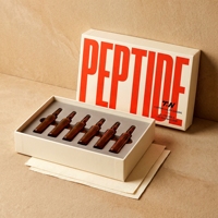 Boîte rigide personnalisée en carton blanc avec couvercle et base pour flacons de peptides, doublure en éponge 6 pièces, impression offset quadricolore, soins personnels