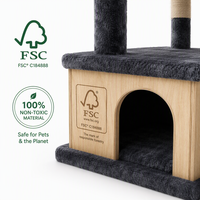 Arbre à chat multi-niveaux de luxe avec poteaux à gratter en sisal, grande maisonnette pour chat et hamac en peluche pour chats d'intérieur