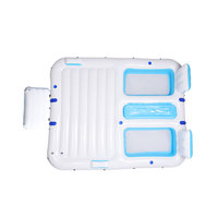 Flotteur de piscine de plage gonflable en PVC 4 personnes personnalisé plate-forme de quai d'île flottante pour les fêtes sur l'eau avec salon à l'extérieur
