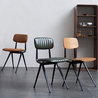 Chaise de salle à manger en acier de style industriel nordique, design moderne du milieu du siècle, avec dossier durable, pour la maison, le bureau et la salle à manger