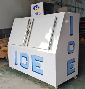Ice equipment Double Slanting doors outdoor Ice merchandisers Ice cube freezer 60 cu.ft