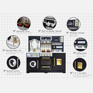 Ensemble de <span class=keywords><strong>cuisine</strong></span> en bois pour enfants de <span class=keywords><strong>grande</strong></span> <span class=keywords><strong>taille</strong></span> de qualité supérieure avec lumières et sons W10C909D - Product Image 2