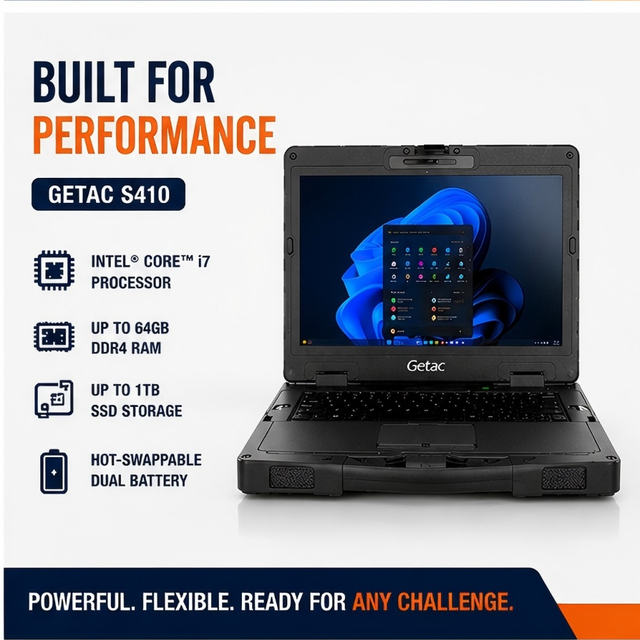 New Intel Rugged Laptop Getac S410 Industrial Notebook Computer Intel I7 Processor Windows 11 Pro for Field Service Outdoor Use