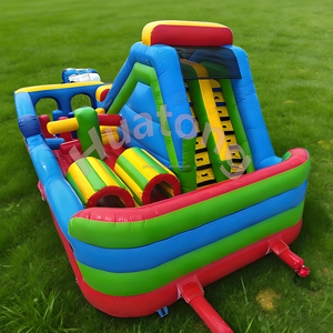 Combo <span class=keywords><strong>de</strong></span> toboggan gonflable en PVC, <span class=keywords><strong>château</strong></span> gonflable coloré, blocs <span class=keywords><strong>de</strong></span> construction, parcours d'obstacles gonflable avec toboggan pour enfants - Product Image 4