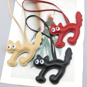 Pendentif porte-clés mignon en cuir PU motif chien saucisse, <span class=keywords><strong>cheval</strong></span>, chat, animal, accessoire <span class=keywords><strong>de</strong></span> sac, breloque pour sac à main, vêtement, voiture - Product Image 5