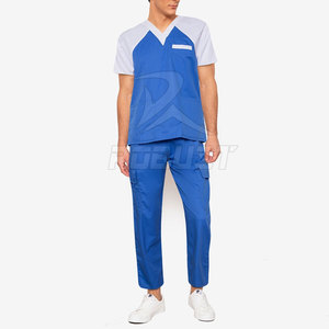 Tenue médicale en spandex personnalisable (couleur et design) pour hommes, faible MOQ, haute qualité, en couleur unie - Product Image 3
