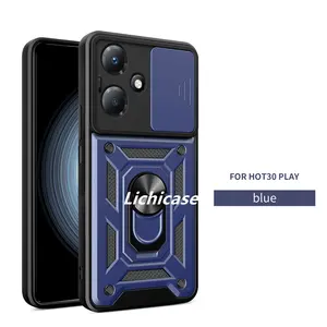 Lichicase Shockproof Magnetic Back Cover For Infinix 0 30 Hot 30 Play Hot 30i 40i Armor Case With Ring Holder