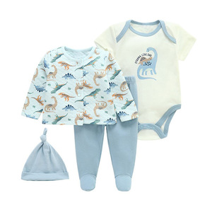 Nouvel Ensemble Bébé Printemps Automne en Gros, Tenue Adorable en Coton pour Bébé 0-1 An avec Porte-Vêtements et Sous-Vêtements Deux Pièces - Product Image 2