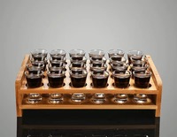 Offre Spéciale 24pcs 0.5oz/15ml Mini verres à liqueur avec support en bois