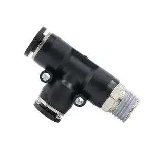 Sambungan Cepat Pipa Udara 8MM 1/8 Inci Male Threaded Side Tee PD Pneumatic T Fitting