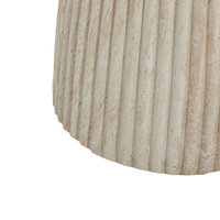 Mesa Auxiliar Moderna de Travertino Acanalado con MgO, Taburete de Patio Resistente a la Intemperie, Mesa Auxiliar Decorativa para Interiores y Exteriores