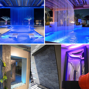 Cortina de agua <span class=keywords><strong>redonda</strong></span> de acero inoxidable de alta calidad, decoración interior o exterior, fuente de forma recta, cascada para hoteles - Product Image 2