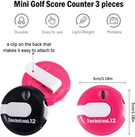 Compteur de score de golf miniature en plastique 30 mm, durable et portable, accessoires de golf d'extérieur, best-seller