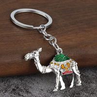 Porte-clés personnalisé en métal 3D en forme de chameau, émail décoratif, souvenir de voyage exotique du désert, fournisseur en gros