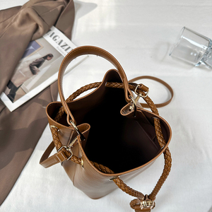 2026 Bestseller Luxury Ladies Bucket Bag High-Quality Handbag Large Capacity Drawstring Crossbody Bag Retro Womens Shoulder Bag - Product Image 6