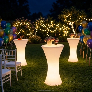 Muebles Personalizados, Mesa de Cóctel Luminosa para Exteriores, Colorida, con Control Remoto, Mesas de Bar LED RGB, Muebles LED Iluminados - Product Image 2