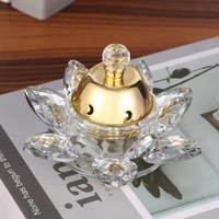 Support à bougie et brûleur d'encens 2-en-1 en verre de luxe, design moyen-oriental à facettes haute clarté, fait main, élégant, pour la décoration intérieure