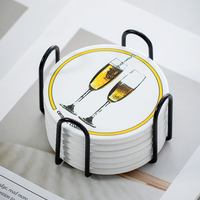 Sous-verres en céramique vierges personnalisables par sublimation pour hôtels et restaurants, absorbants, résistants à la chaleur, couleur CMYK