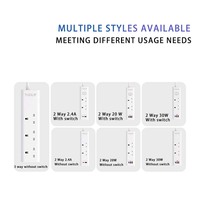 Multiprise de haute qualité avec protection contre les surtensions 250 V, protection murale, multiprise de voyage USB