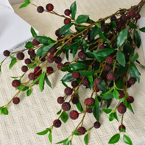 Plante artificielle de baies de bayberry simulées Laixing, verdure artificielle pour la décoration intérieure, accessoires de Noël et de mariage, en PVC souple - Product Image 2