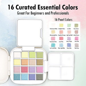 Kit de peinture portable LISI Mini 16 couleurs, petit format de poche, ensemble de peinture à l'<span class=keywords><strong>aquarelle</strong></span> de voyage, pinceaux de précision, palette, toile 2,5 ml - Product Image 3