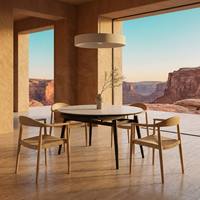 Table à manger extensible en pierre frittée pour cuisine moderne et petit appartement