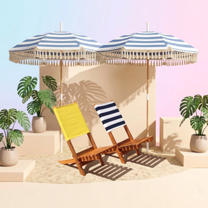 Silla de Playa Portátil de Madera de Pino Sólido, Diseño Moderno y Lujoso, Resistente al Agua, Ligera, para Uso en Exteriores - Product Image 1