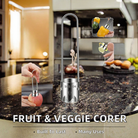 Outil de cuisine manuel multifonction en acier inoxydable pour retirer les noyaux de fruits et légumes, outil pour retirer les pépins de poivrons et de pommes