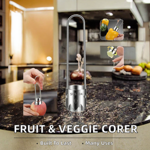 Utensile da Cucina Manuale Multifunzione in Acciaio Inox per Rimuovere Noccioli di Frutta e Verdura, Estrattore di Semi per Peperoni e Mele - Product Image 2