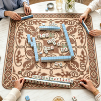 Tapis de Mahjong Américain Imperméable avec Règles Personnalisées Imprimées, Housse de Table Antidérapante en Caoutchouc pour Soirées Mahjong