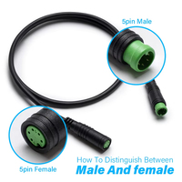 Câble d'extension 5 broches pour écran de vélo électrique, connecteur mâle/femelle, câble pour écran Bafang, accessoires pour vélo électrique