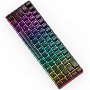 Ergonomik arkadan aydınlatmalı rgb 60% tel mechan özel bilgisayar anahtarı anahtarları mini usb kablosuz arka mekanik oyun klavyesi