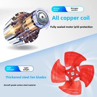 Ventilateur axial à grand débit d'air en acier au carbone - Moteur en cuivre 220 V pour la ventilation d'entrepôts/ateliers
