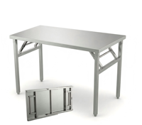 Table de travail pliable en acier inoxydable avec 4/6 pieds, table pliante portable pour cuisine commerciale et usage domestique, personnalisable