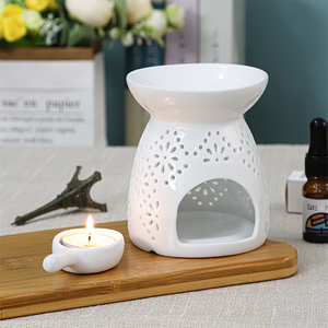 <span class=keywords><strong>Vintage</strong></span> bianco porcellana olio essenziale di aromaterapia bruciatore decorazione per la casa in metallo e supporto in ceramica per candele uso festa di matrimoni - Product Image 6