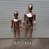 Mannequin Enfant Corps Entier en Plastique PP Or Rose, Chromé, Or ou Argent pour Vitrine de Magasin et Boutique