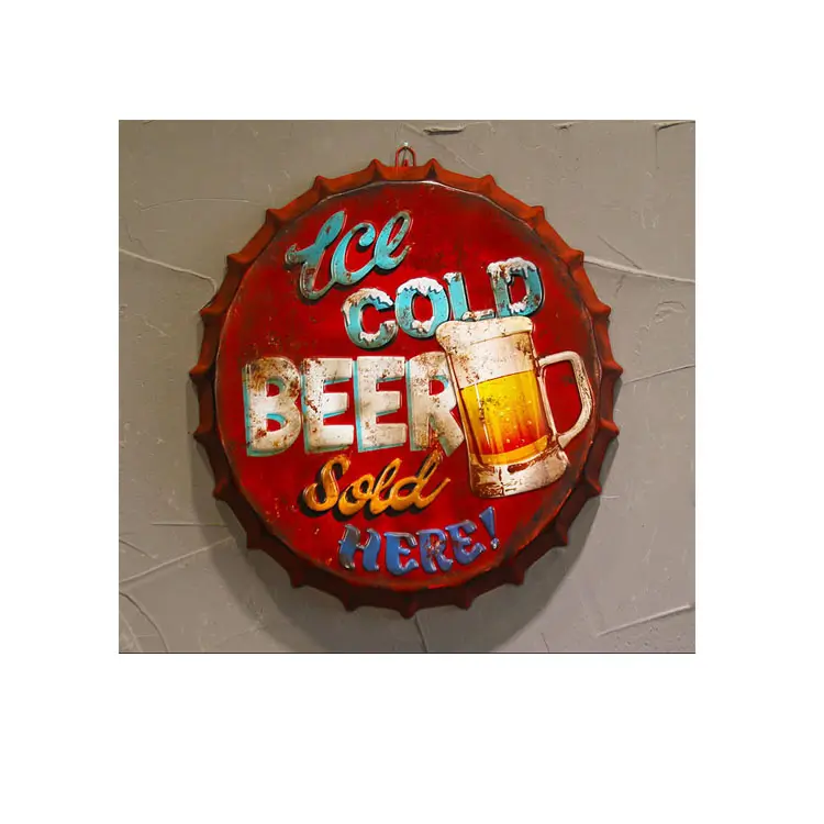 Metal Round Tin Signs Beer Cafe Bar Decoration Plates Retro Decoration Wall Art Plaque Vintage Home Decor