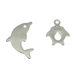 Dijes de Animales de Acero Inoxidable, Colgante de Delfín y Elefante, Accesorio de Joyería DIY, Dijes de Regalo Unisex - Product Image 4