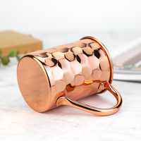 Mug à bière en cuivre plaqué rose 350 ml, tasse en acier inoxydable 304 finition miroir, mug Moscow Mule pour cocktail Mint Julep, logo personnalisé