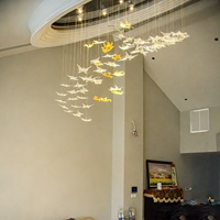 Lustres de plafond de luxe, lampes personnalisées en verre, éclairage papillon pour villa, hall d'hôtel, salon, grand éclairage