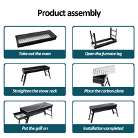 Barbecue portable pour la maison, le patio, l'extérieur, barbecue au charbon de bois pliable sans fumée, support multifonctionnel pour les rassemblements familiaux