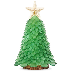 Green Sea Glass Christmas Tree Handcrafted Mini Christmas Tree Table Centerpiece