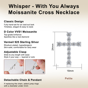Collana con Ciondolo a <span class=keywords><strong>Croce</strong></span> USA in Moissanite da 1,4ct VVS e Argento Sterling 925, Gioiello Religioso Cristiano di Fede con Gesù per <span class=keywords><strong>Uomo</strong></span> e Donna, Idea Regalo di Compleanno - Product Image 2