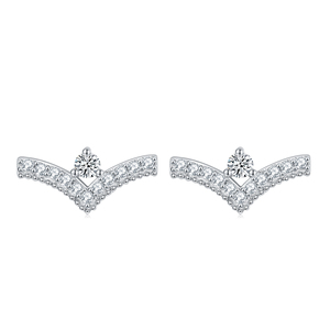 Joyería Personalizada al por Mayor, Pendientes de Plata 925 con Circonita Cúbica Brillante, Joyería para Novias - Product Image 1